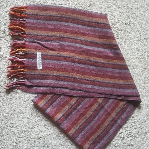 Lanificio Confezioni 100% Baby Alpaca stripe scarf - Picture 1 of 5